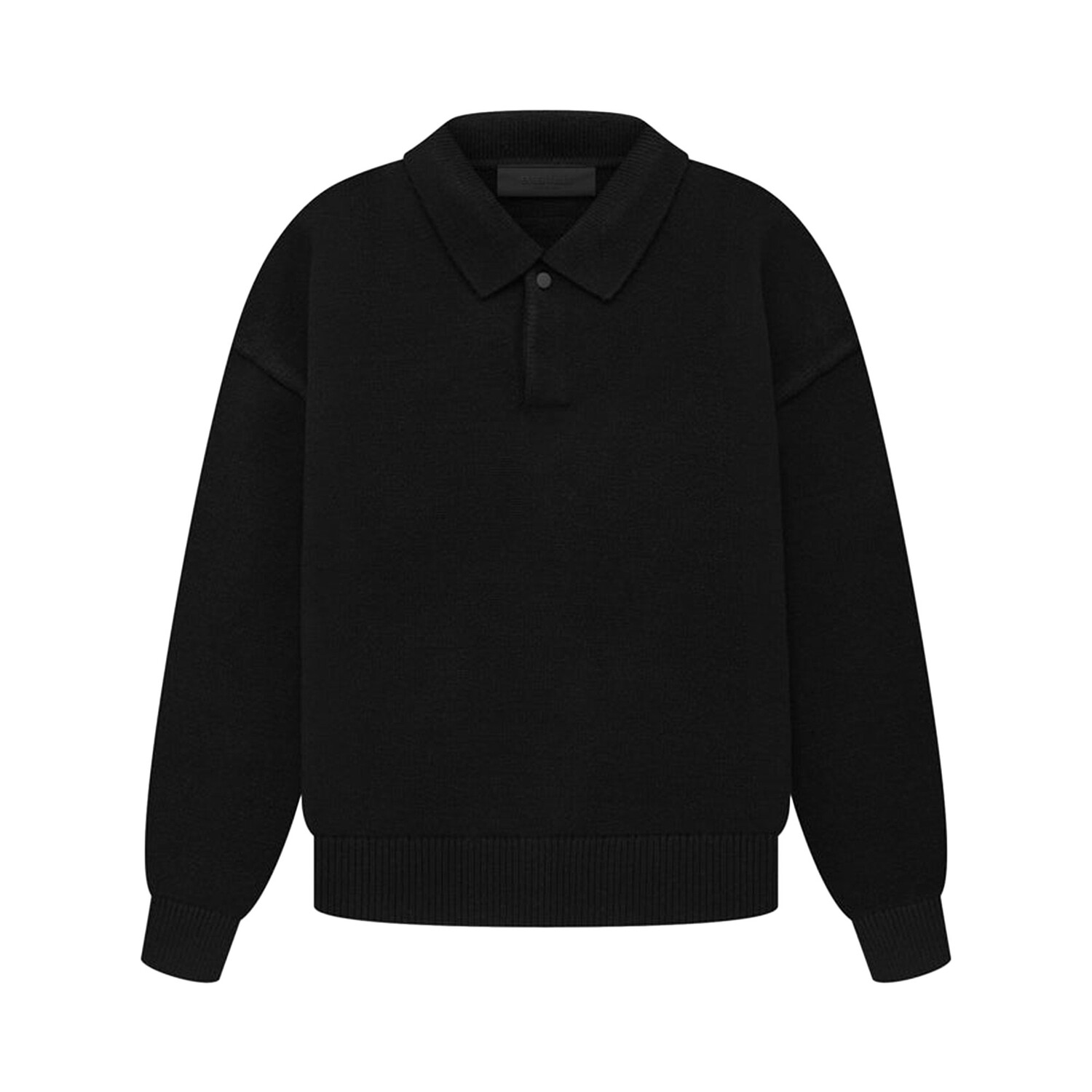 

Вязаная рубашка-поло для детей Fear of God Essentials цвета угольно-черного цвета