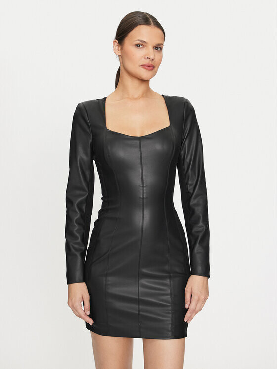 

Платье regular fit из искусственной кожи Guess, черный
