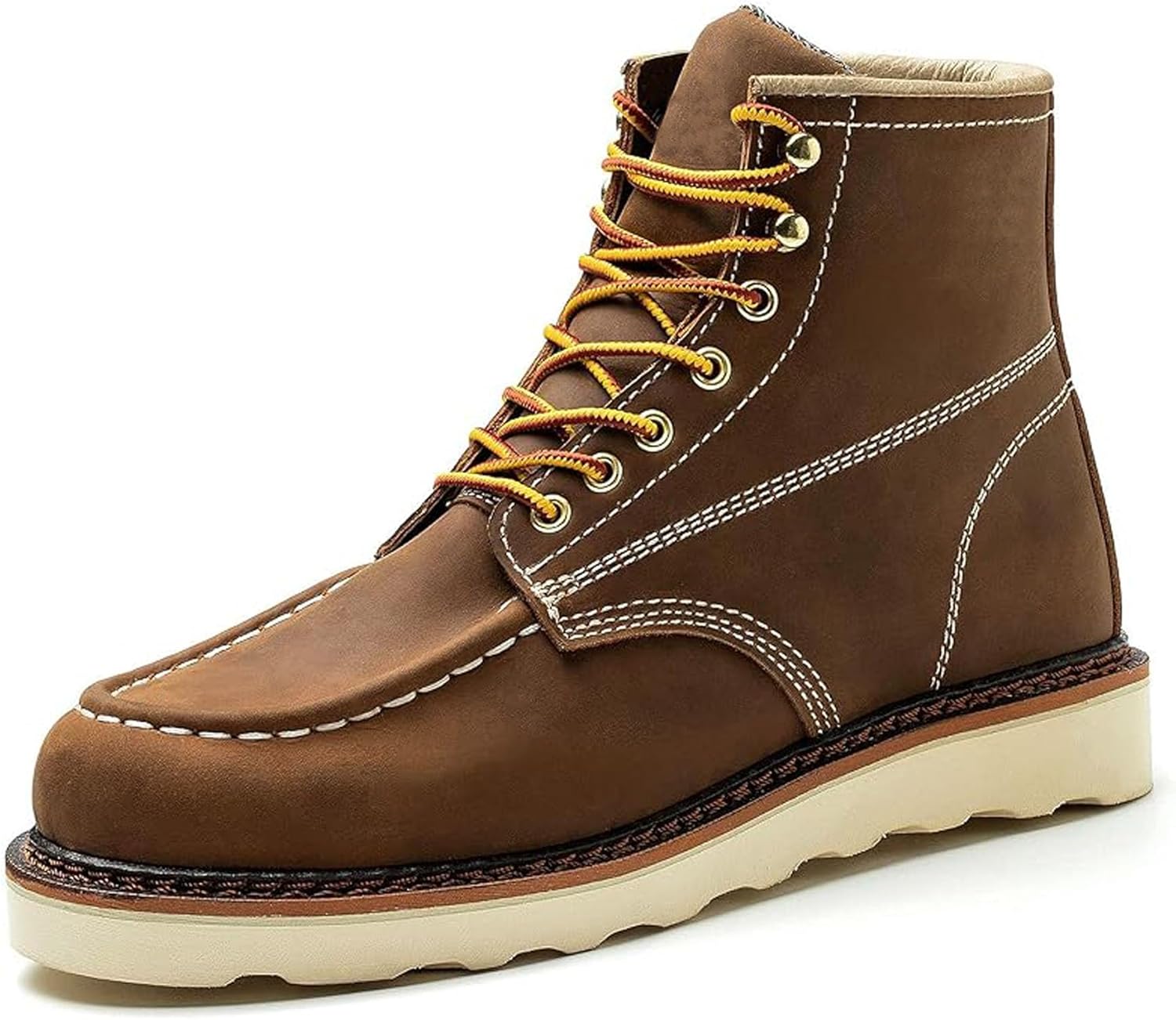 

Ботинки для мужчин - 15 см ботинки с мягким носком, мужские ботинки на танкетке, водонепроницаемые строительные туфли Generic, коричневый