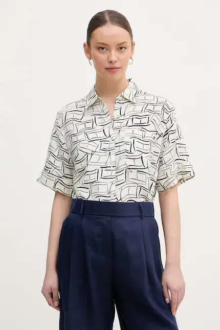 Рубашка льняная Tommy Hilfiger, бежевый