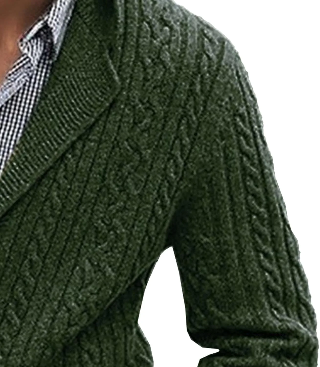 Мужской кардиган с воротником-шалью, Slim Fit, с карманами — фото 4