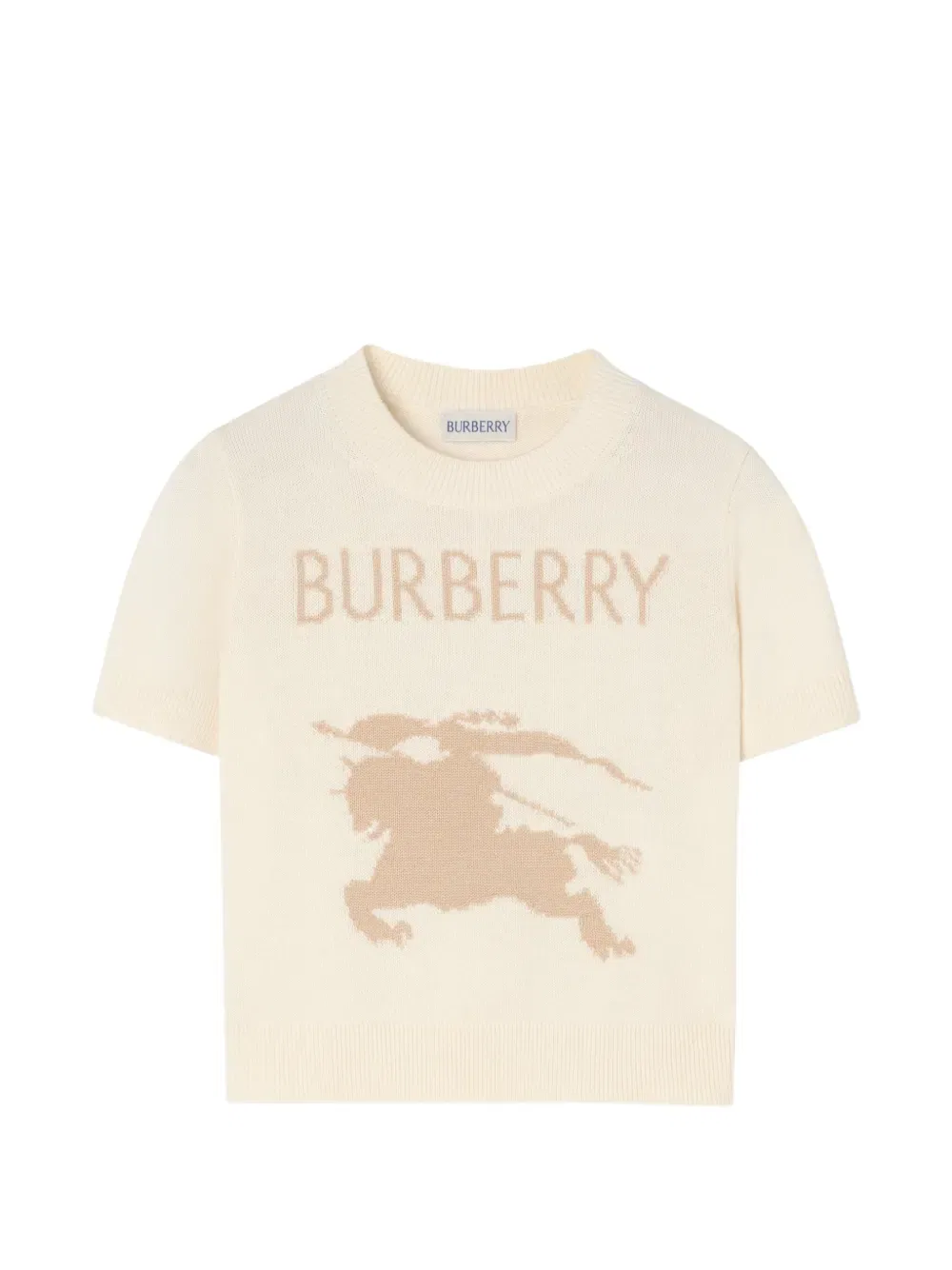Рыцарский топ из хлопковой шерсти Burberry Kids, белый