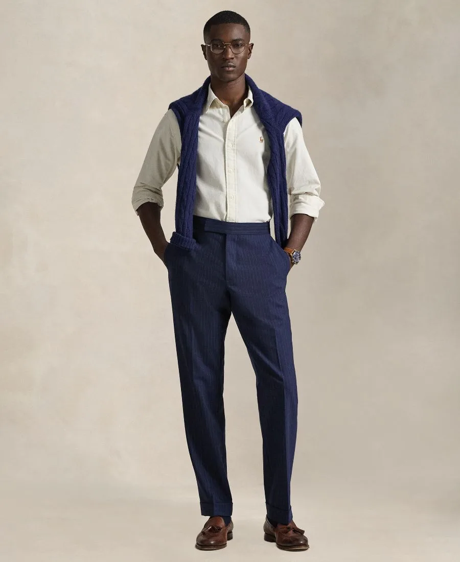 Мужская рубашка Оксфорд с длинными рукавами Polo Ralph Lauren, Basic Sand — фото 2
