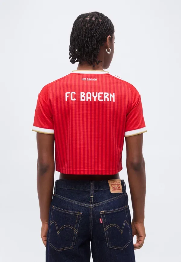 Футболка Adidas Performance Fc Bayern 26/27 Home Cropped Club Wear, ярко-алый/белый — фото 3
