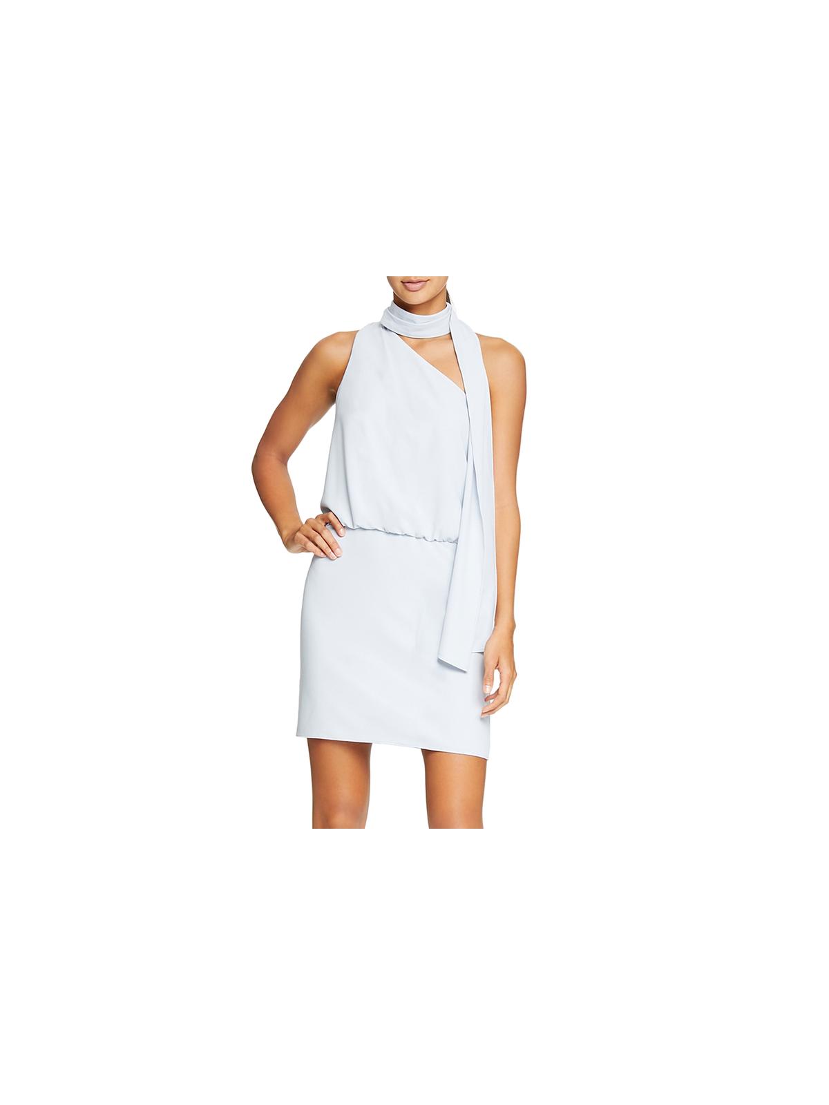 

Женское мини-платье с шарфом на шее Halston, цвет slate grey