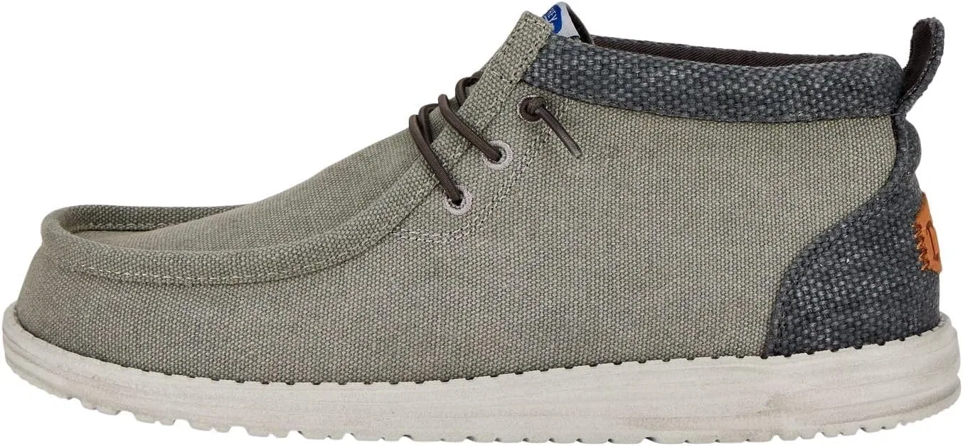 HEYDUDE - Мужские слипоны Wally Mid Canvas - Ботильоны, Grey Black