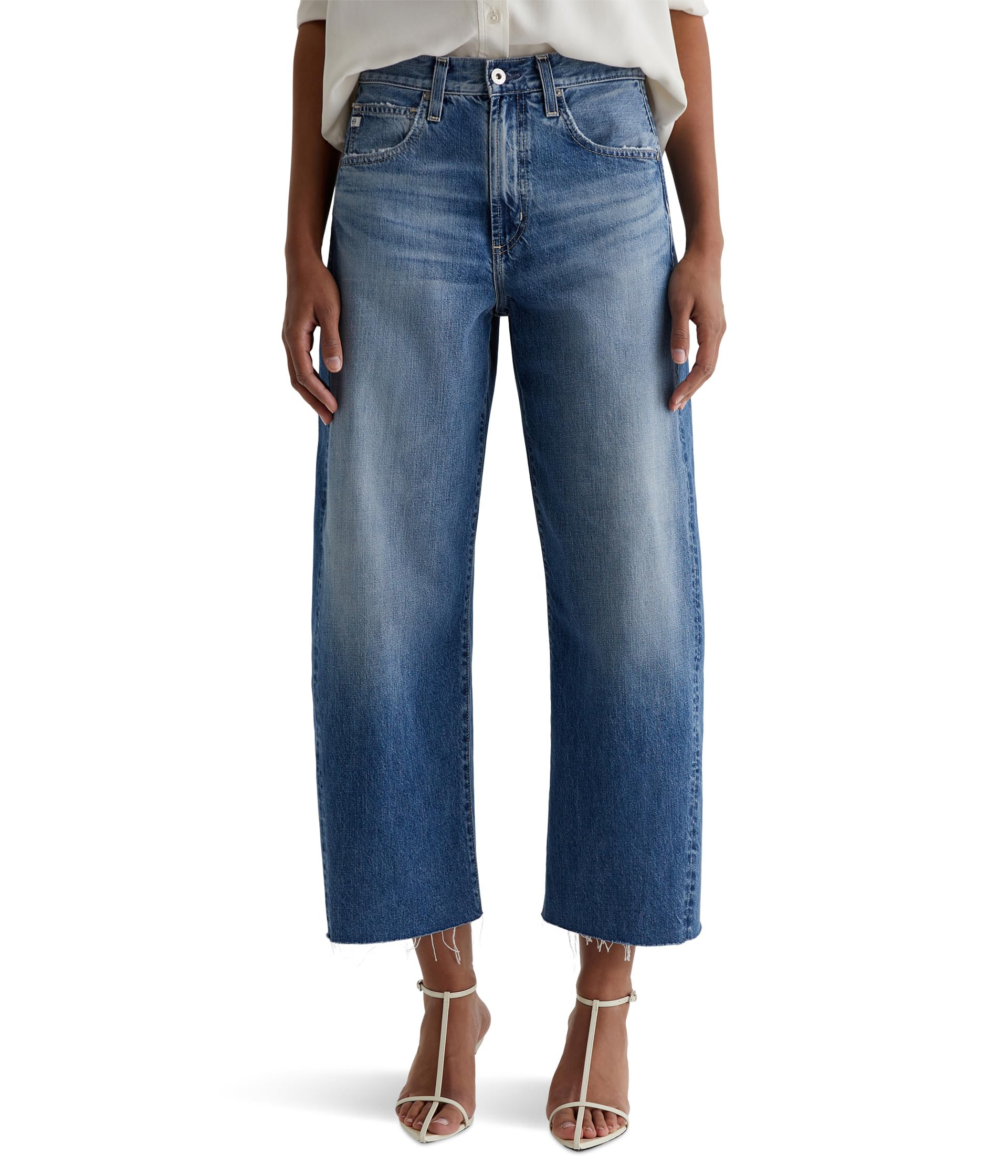 

Джинсы AG Jeans Hattie High Rise Crop Barrel in Gemini, цвет Gemini