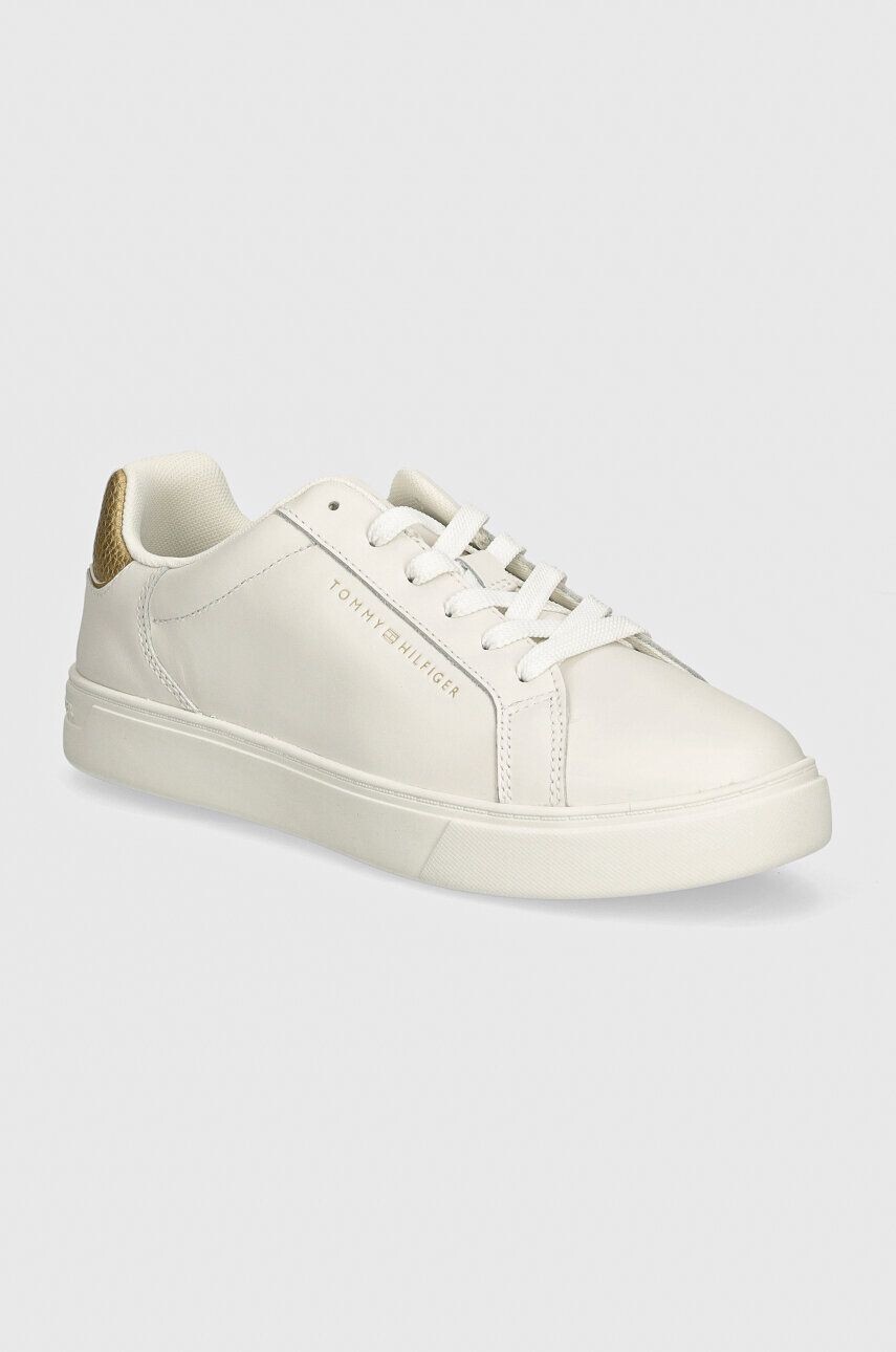 

Кожаные кроссовки Tommy Hilfiger ESSENTIAL COURT SNEAKER METALLIC, белый