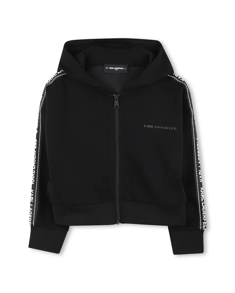 

Детский свитер черного цвета с длинными рукавами Karl Lagerfeld Kids