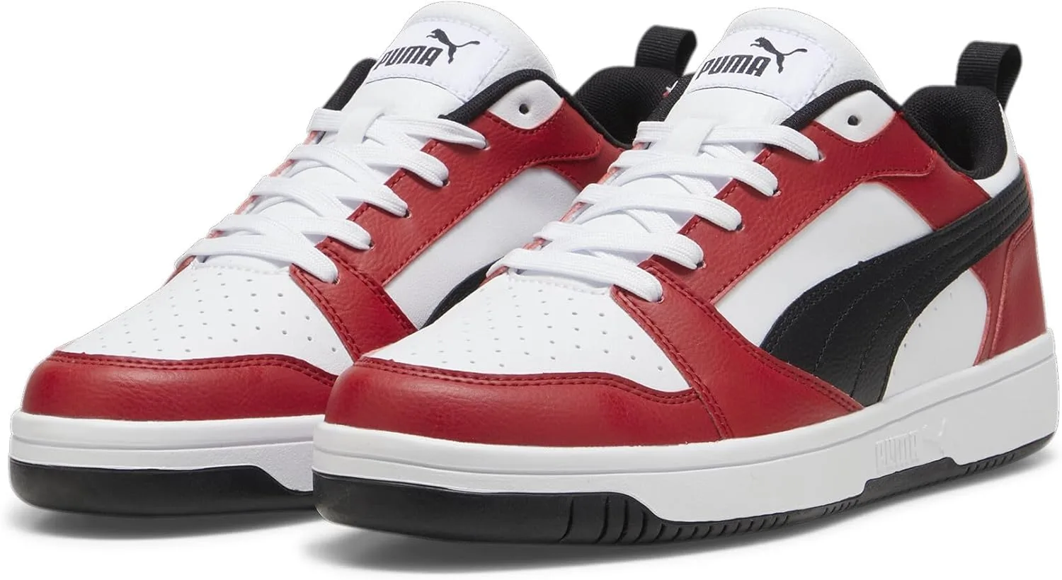 Кроссовки PUMA Unisex Rebound V6 Low, белый/черный/красный