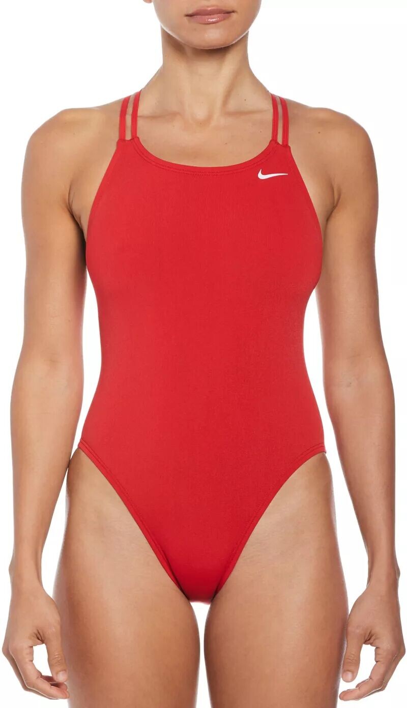 

Женский цельный купальник Nike Hydrastrong с однотонной спинкой и спинкой