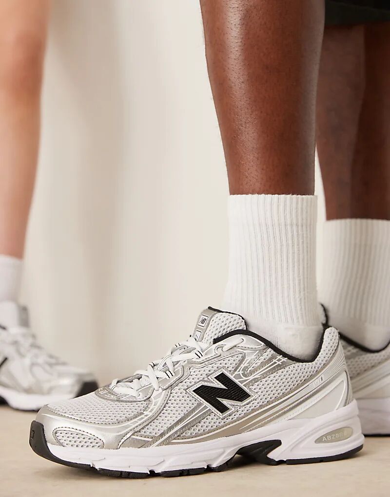 740 кроссовки белого и серебристого цвета New Balance — фото 2