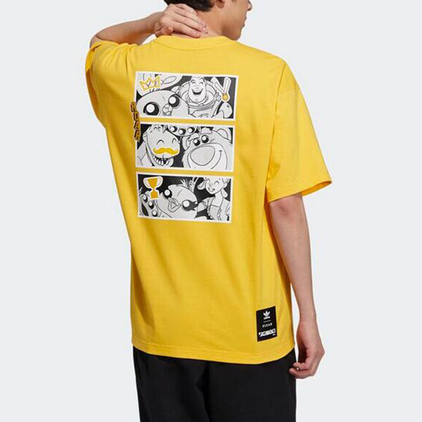 Футболка оригиналы manga ss tee 2 спортивные повседневные с круглым воротником мужские Adidas, желтый — фото 3