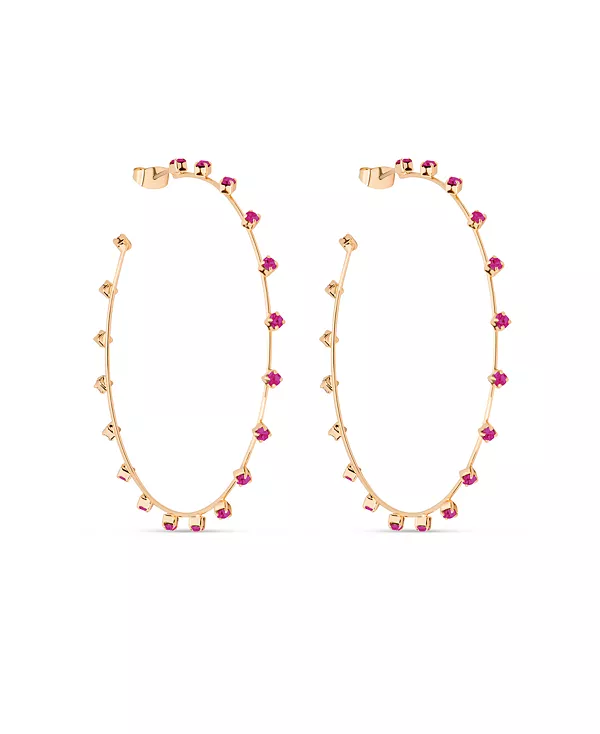 

Простые серьги-кольца с искрящимся кристаллом, покрытые 18-каратным золотом Ettika, fuchsia
