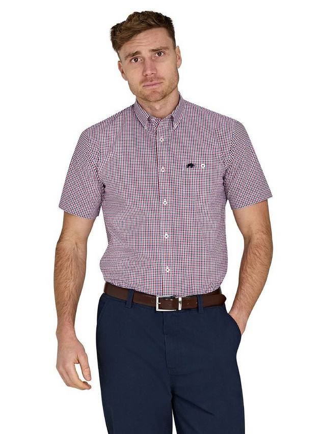 

Короткий рукав клетчатая рубашка Raging Bull, Red/Multi