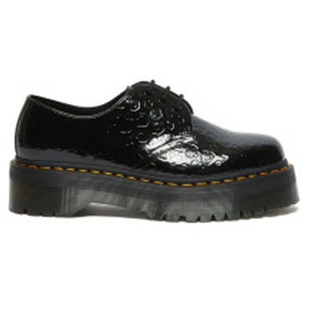 Ботинки Dr Martens 1461 Quad 3-Eye Patent Lamper Leopard Embross, черный — фото 3