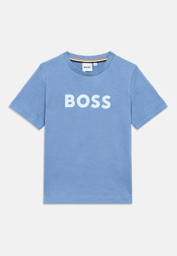 Детская/Подростковая футболка с короткими рукавами, унисекс, с принтом. Boss Kidswear, Bleu