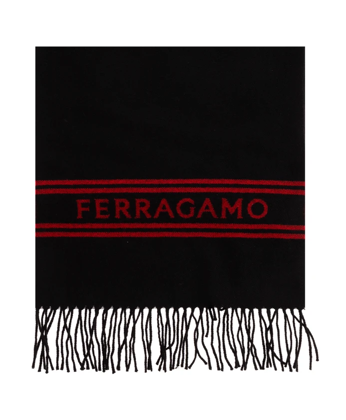 

Шерстяной шарф Salvatore Ferragamo, черный