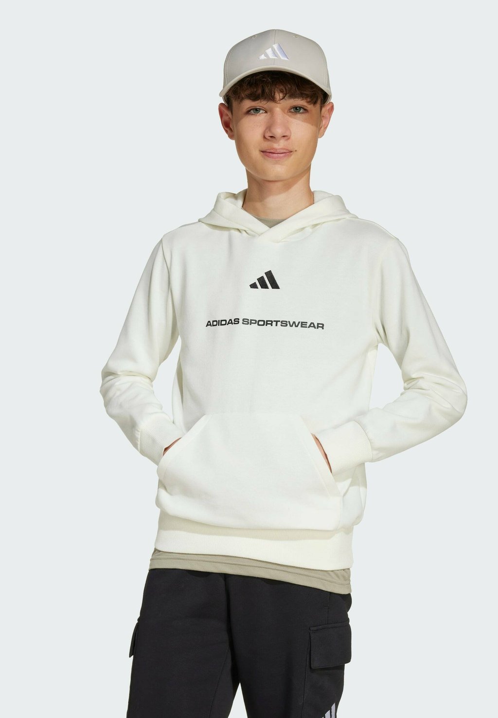 

Толстовка SLOGAN con cappuccio Adidas Sportswear, слоновая кость