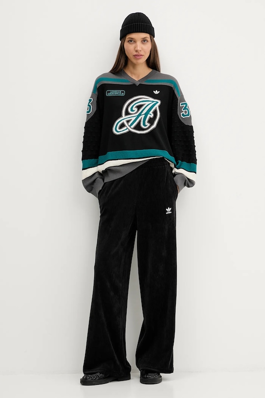 Вельветовые спортивные штаны essentials Adidas Originals, черный — фото 2