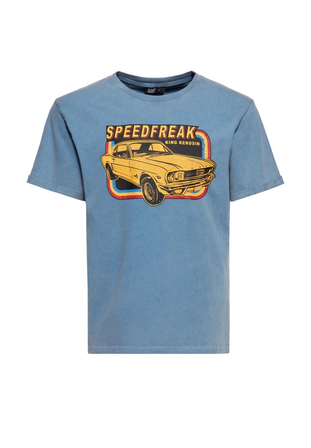 

Футболка с принтом кислотно-стираемая speedfreak King Kerosin, голубой