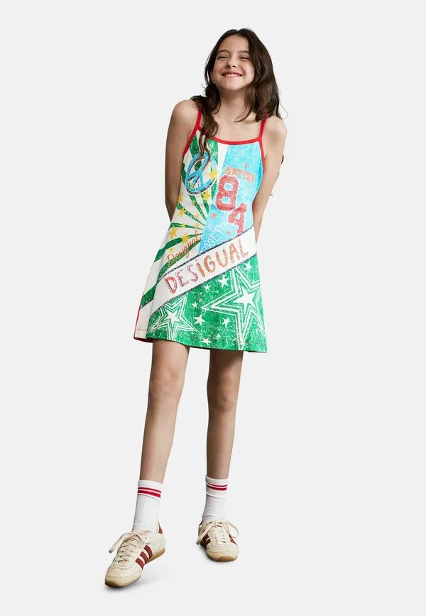 Платье джерси принтованное разноцветное Desigual, черное