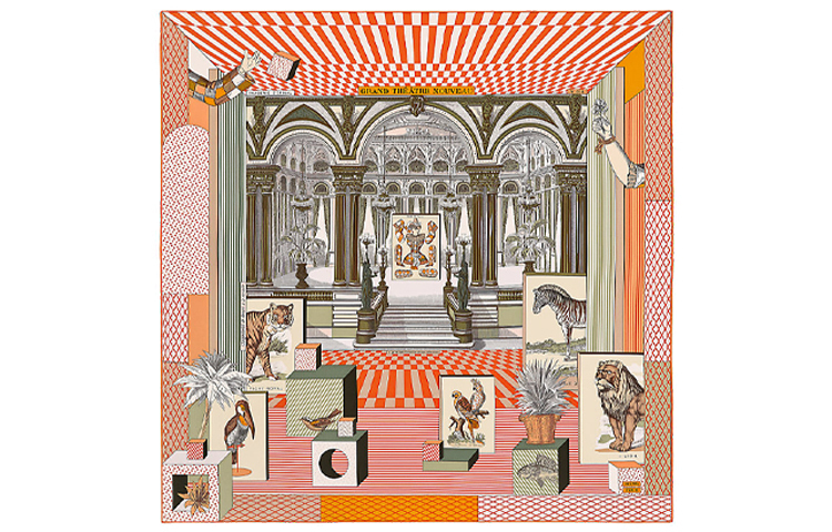 

HERMES Шелковые шарфы для женщин, цвет Orange Khaki