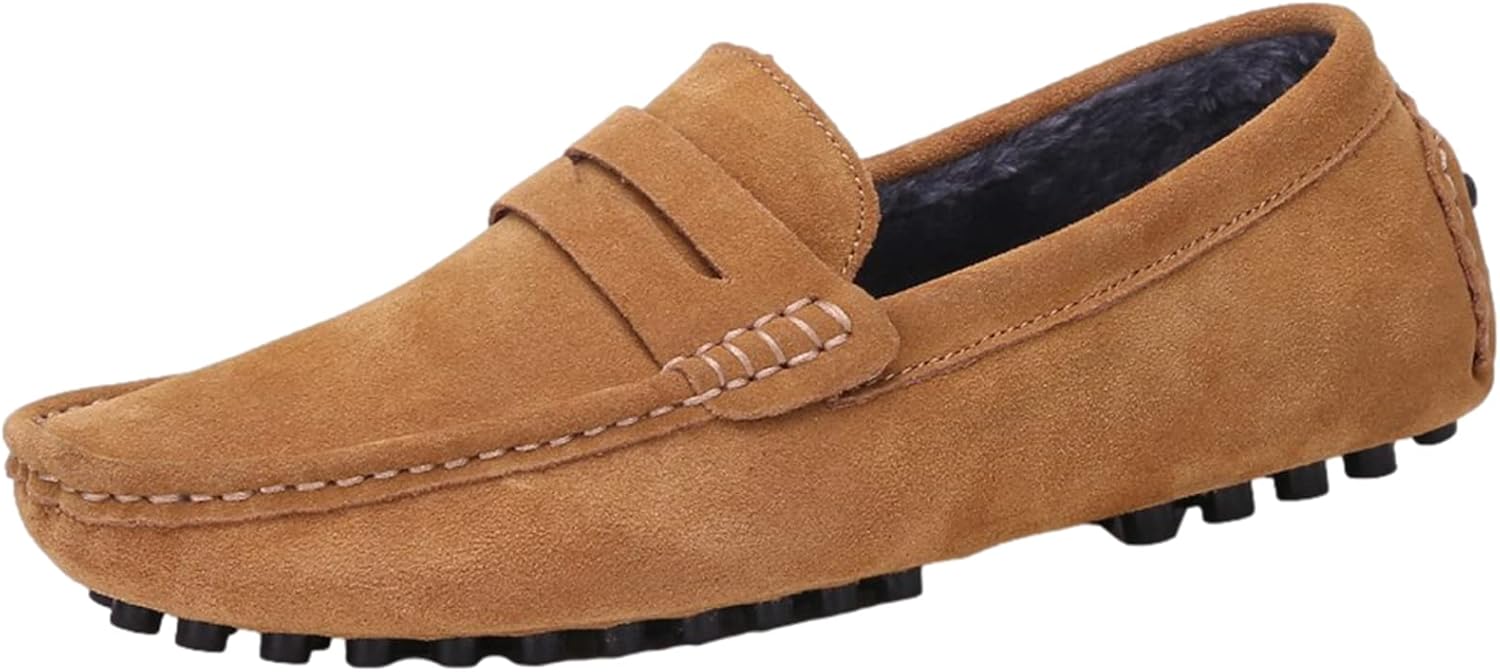 

Мужские замшевые кожаные лоферы ANUFER, удобные мокасины для вождения, коричневый