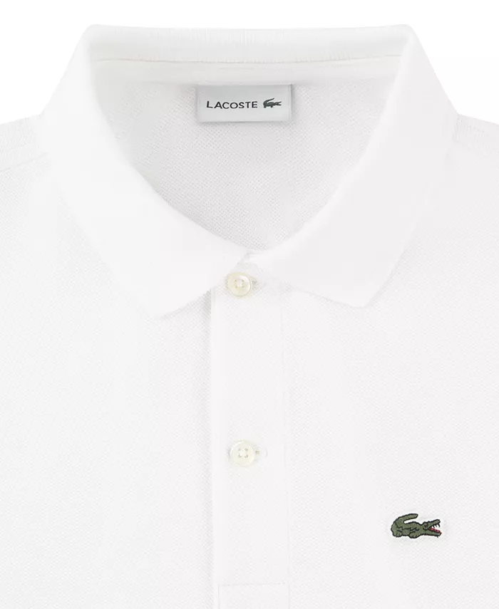 Хлопковая поло Petit Piqué для мальчиков 8-20 лет Lacoste, белый — фото 3