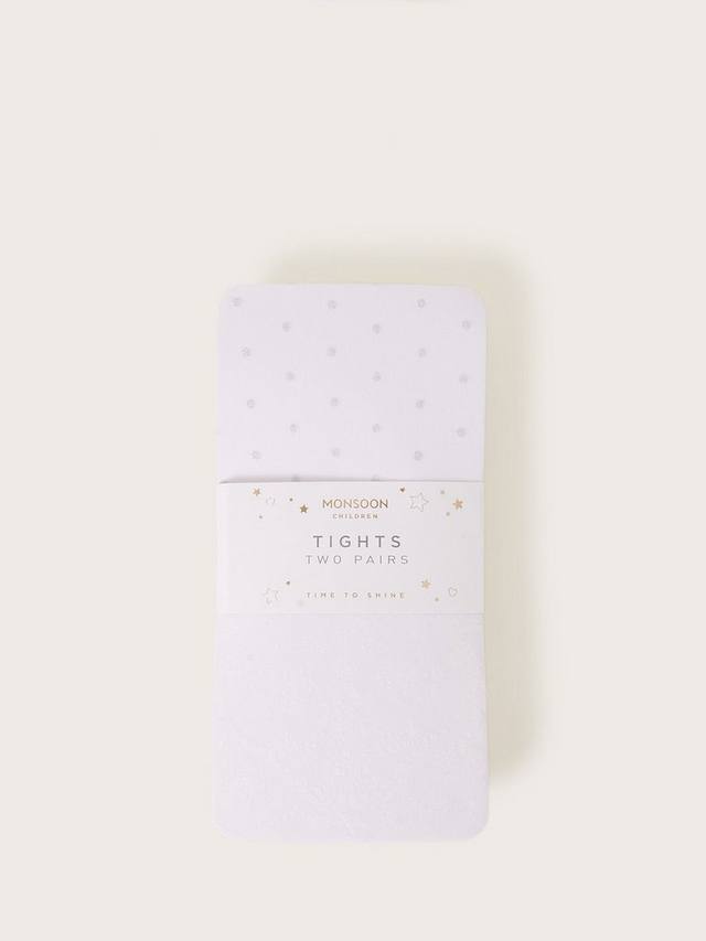 

Детские блестящие колготки Monsoon, Set of 2, Silver