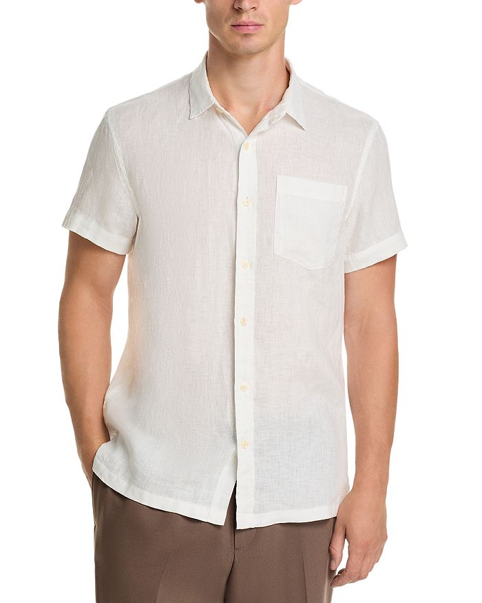 

Классическая рубашка из льна с коротким рукавом Regular Fit Scotch & Soda, слоновая кость/кремовый