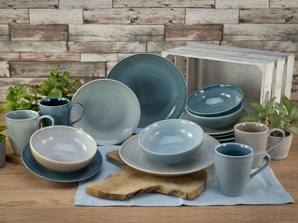 

Комбинированный сервиз 16 шт. РЕАКТИВНАЯ АКВА CreaTable, серый
