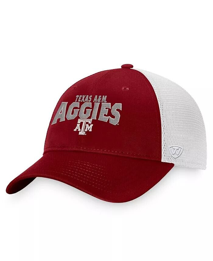 

Мужская темно-бордовая, белая техасская кепка A&M Aggies Breakout Trucker Snapback Top of the World