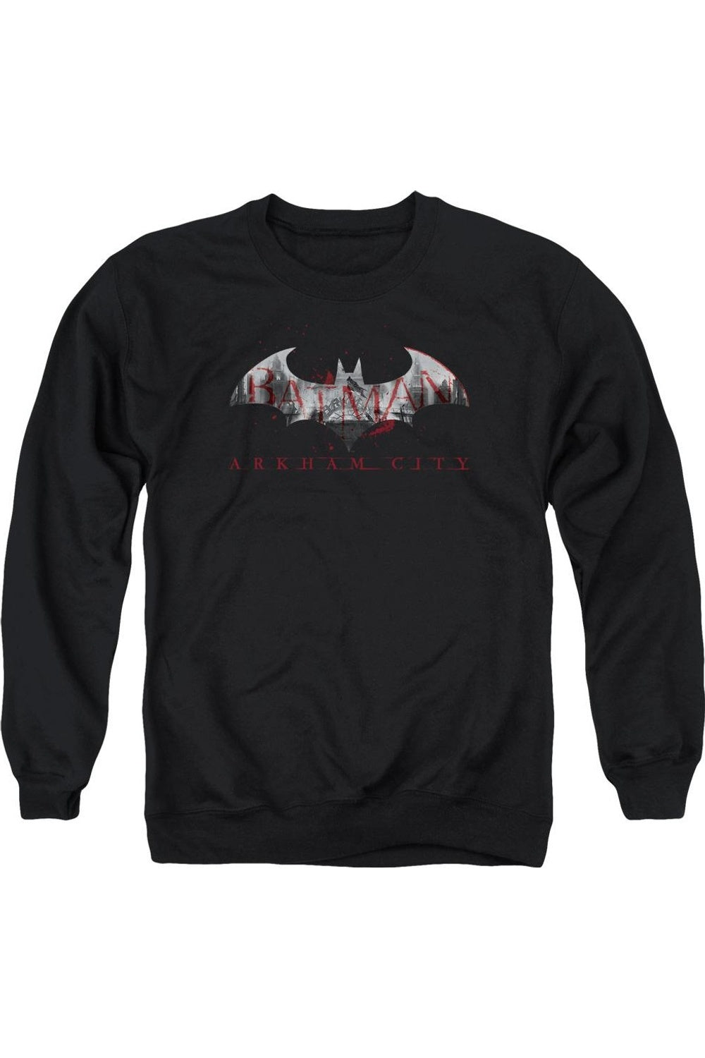 

Толстовка Batman Arkham City Bat Fill для взрослых с круглым вырезом Gildan, черный