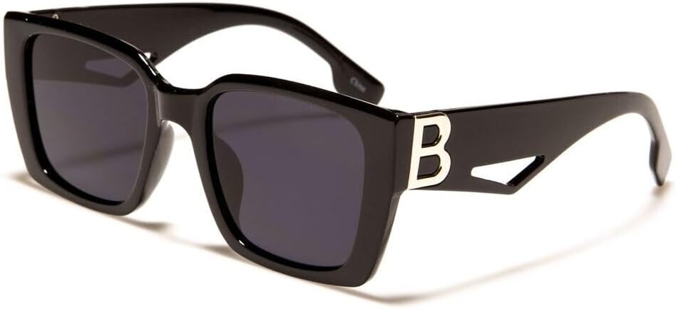 

Женские солнцезащитные очки Dweebzilla BB Oversized Luxury Square Cat Eye, большие, модные, с защитой от УФ-излучения UV400, гибридные, Black & Gold Frame - Black Super Dark Lenses