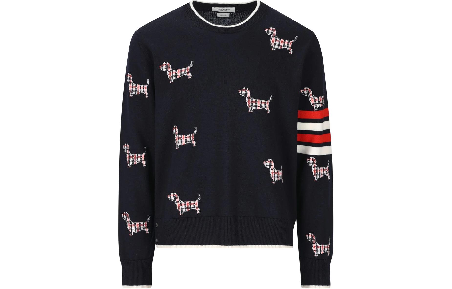 

Толстовка с 4-полосной рубчатой лентой и петлей THOM BROWNE, морской синий