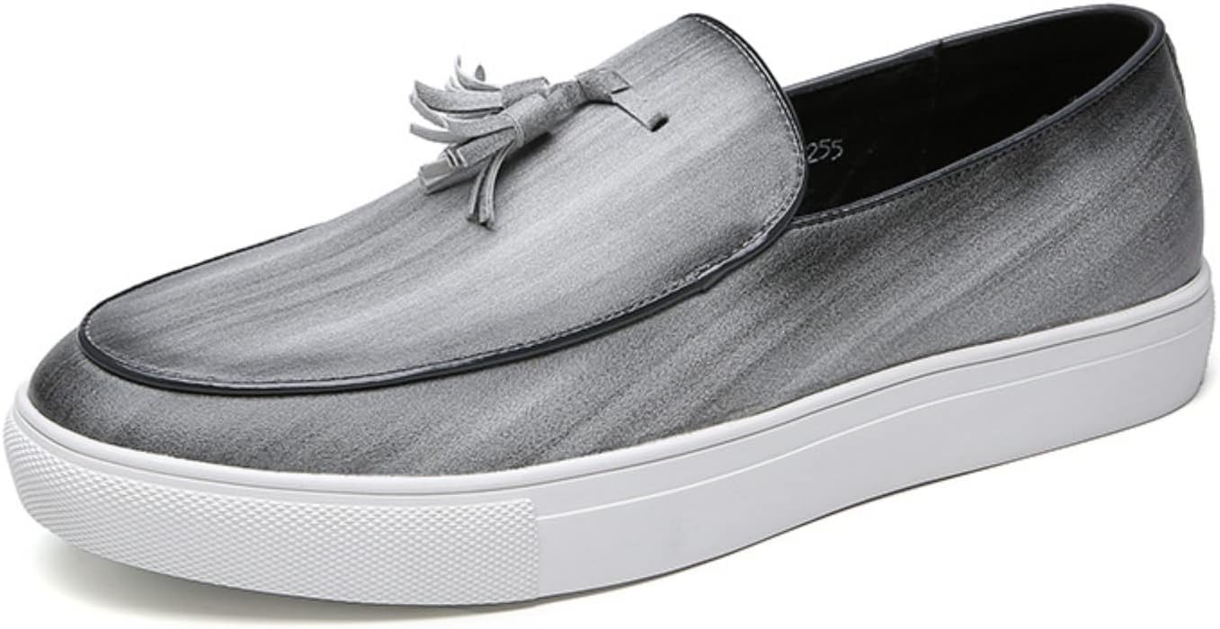 

Мужские кожаные лоферы с кисточками Vannida, роскошные деловые кожаные слипоны, противоскользящие туфли, серый