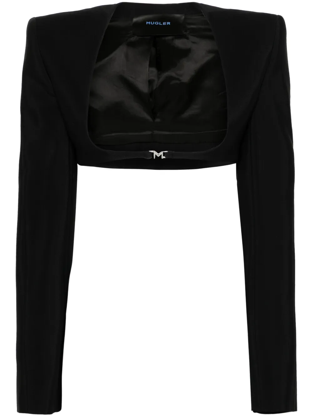 

Укороченная куртка с логотипом Mugler, черный