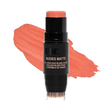 

Матовые кремовые румяна Nudestix Nudies 3-в-1 для всего лица, для щек, глаз и губ с кистью для растушевки Salty Siren, 1 шт.