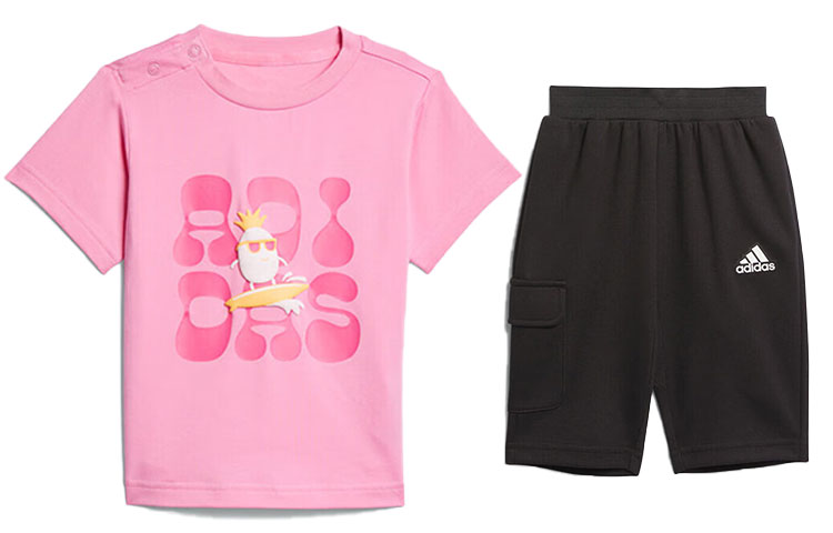 Повседневная спортивная одежда для детей 3-7 лет Adidas, розовый+черный — фото 2