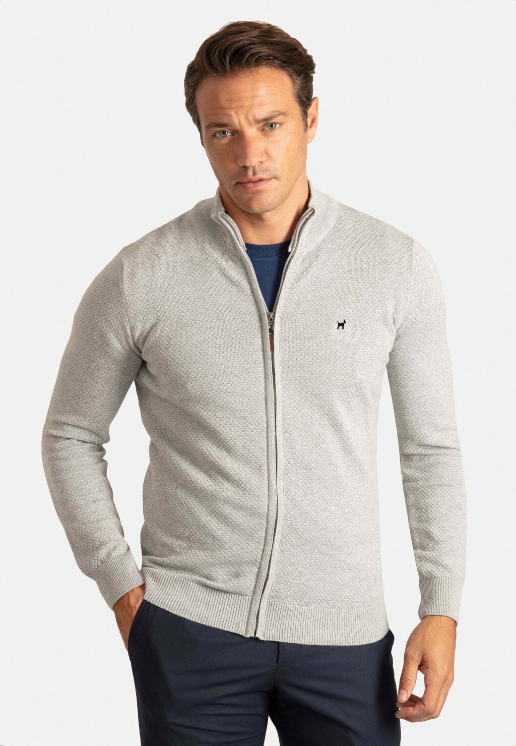 

Кардиган Honeycomb Braid Zipper Williot, цвет grey melange
