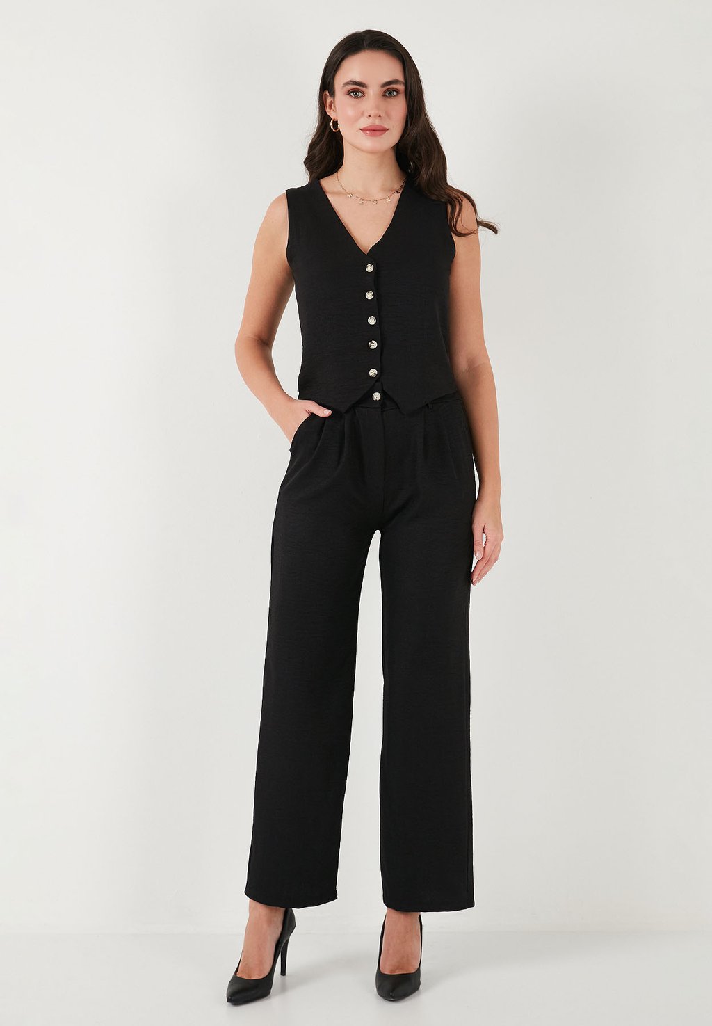 

Жилет REGULAR FIT SET - Trousers LELA, черный