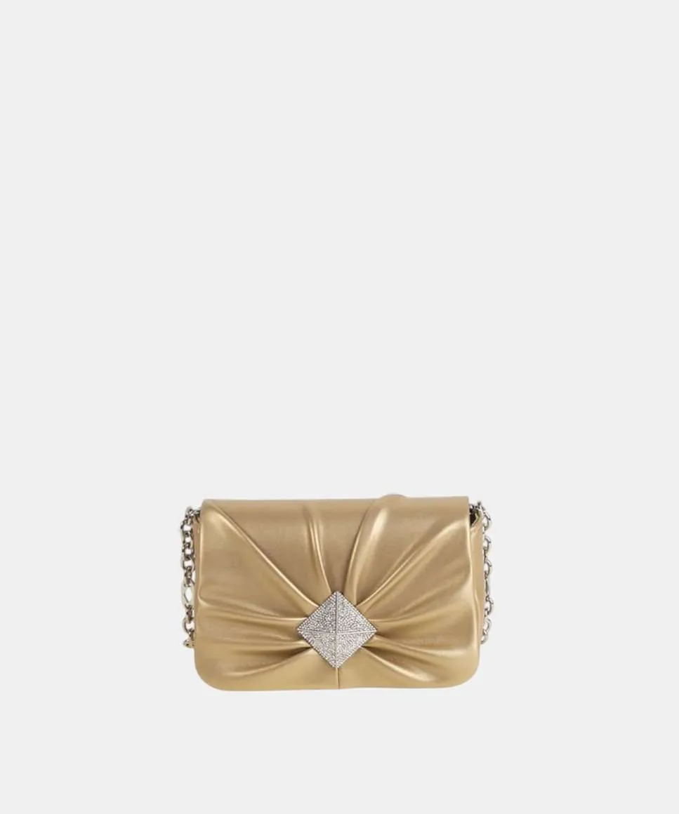 

клатч с клапаном и магнитной застежкой, маленького размера Volum, золотой