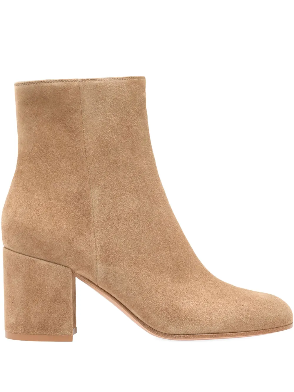 Замшевые ботильоны Joelle на блочном каблуке 70 мм Gianvito Rossi, коричневый