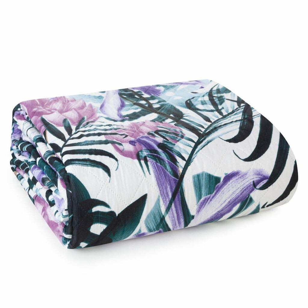 

Покрывало Eurofirany 170х210 см белый зеленый микрофибра ботанический декор