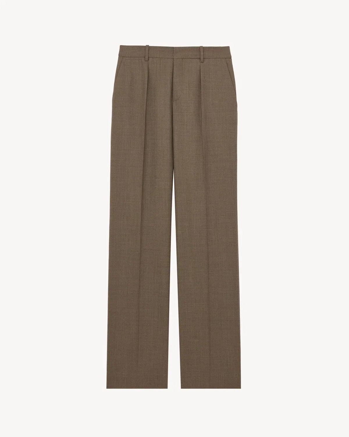 Брюки из шерсти SAINT LAURENT, коричневый