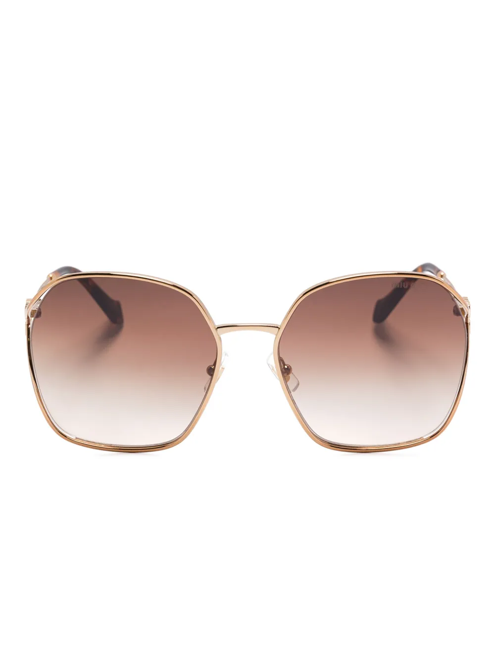 

Солнцезащитные очки в квадратной оправе Miu Miu Eyewear, золотой