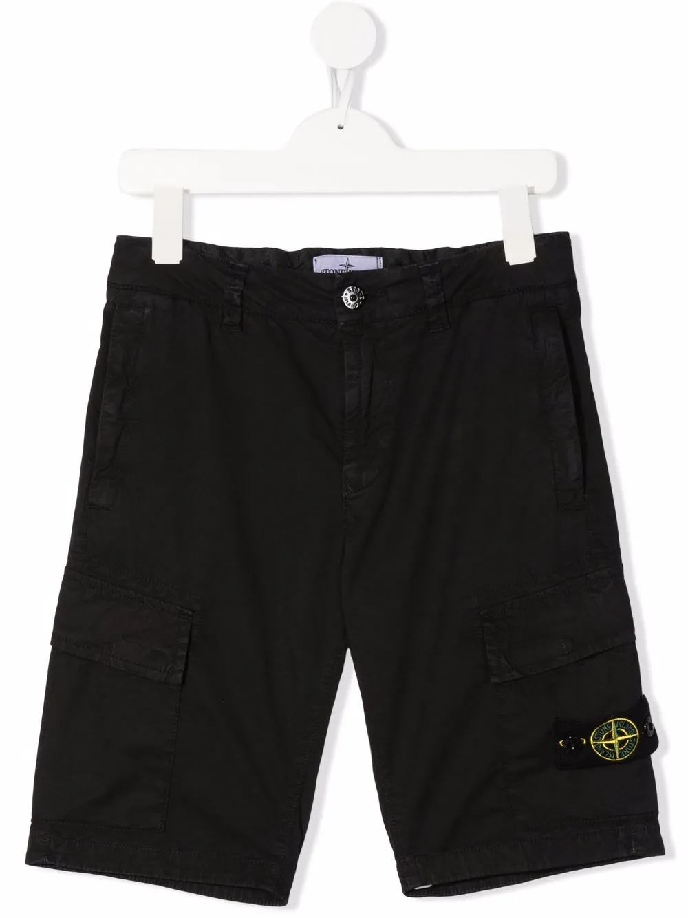 

Шорты карго с нашивкой-логотипом Stone Island Junior, черный