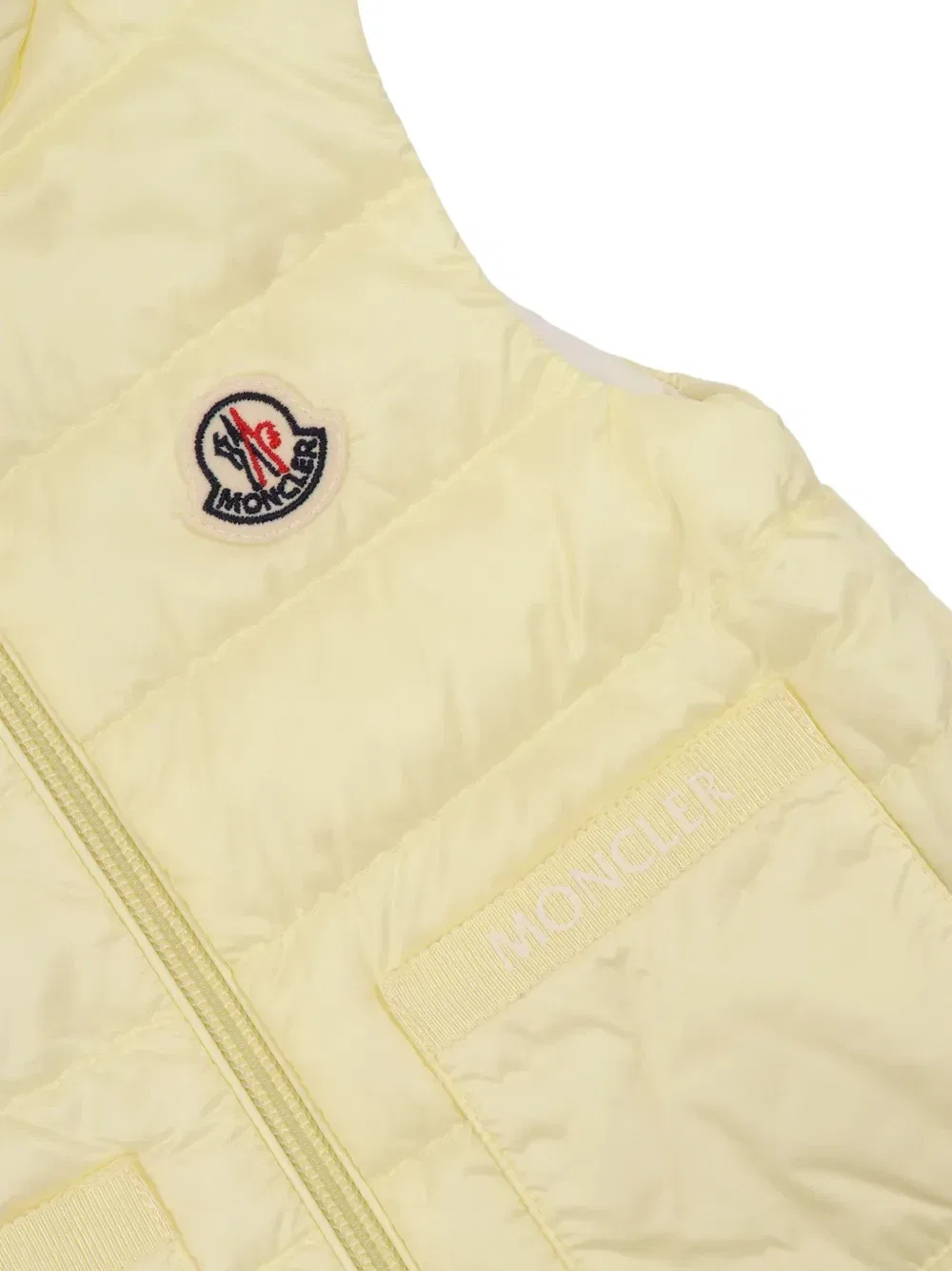 Жилет Lia с капюшоном и логотипом Moncler Enfant, желтый — фото 3