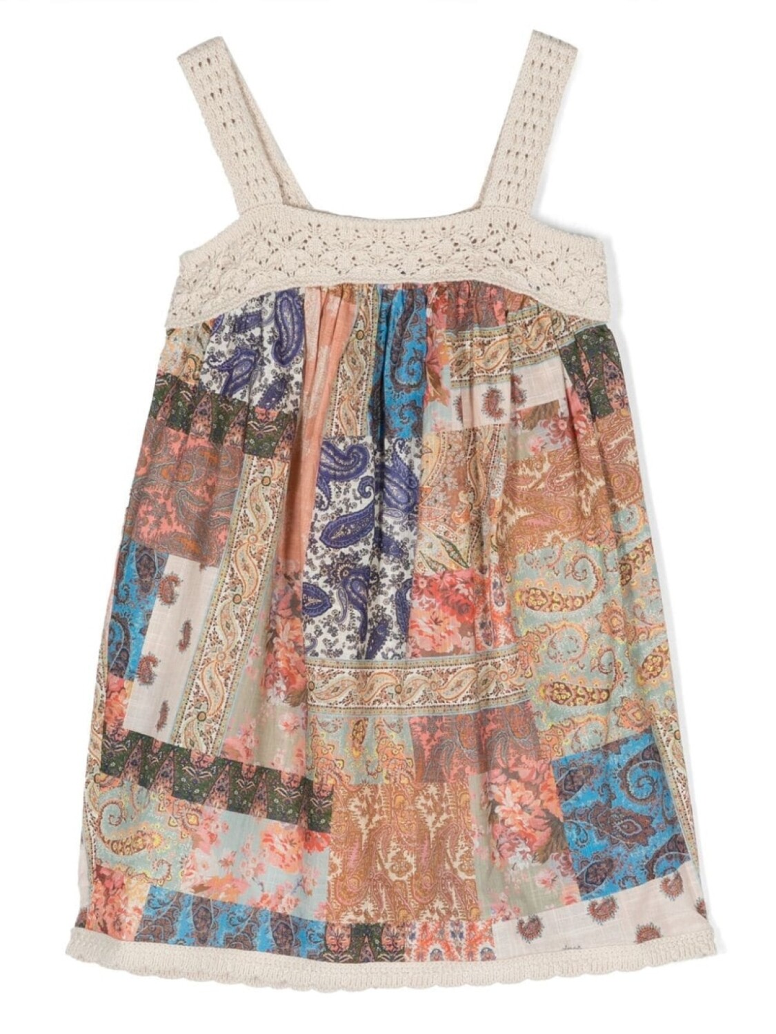 

ZIMMERMANN Kids платье в технике пэчворк, розовый